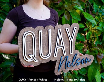 Custom Wood Baby Name Sign: Nursery Wall Art, Kids Room Decor