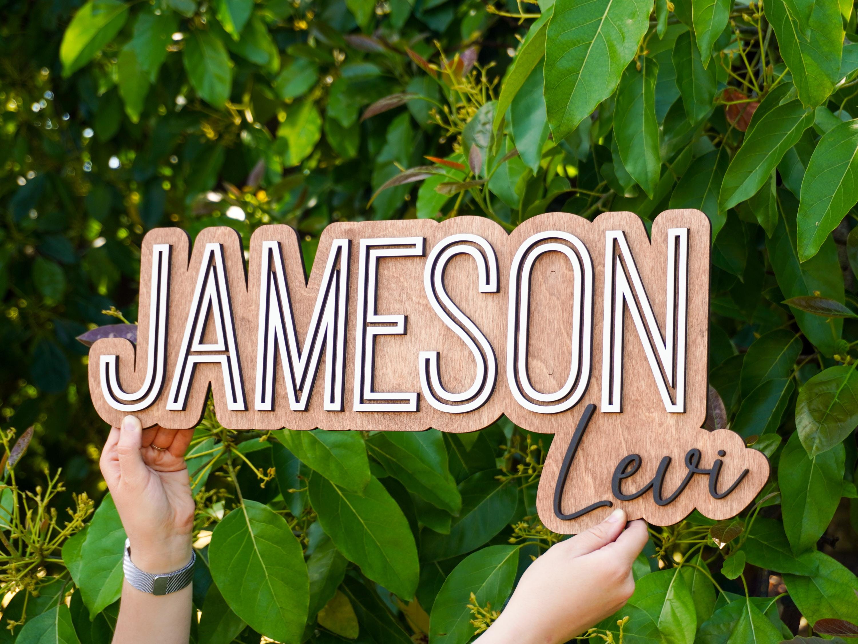 Personalized 3D Name Outline Sign, Baby Nursery Name Sign, Kid Bedroom Wall Decor, Large Wooden Name Sign, Unique Wall Art, Custom Baby Gift