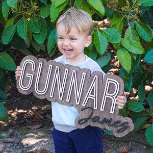 Nursery Name Sign, Large Custom Wood Name Sign, Girl Name Sign, Above Crib Sign, Layered Baby Name Sign, Boy Name Sign, Personalized Sign