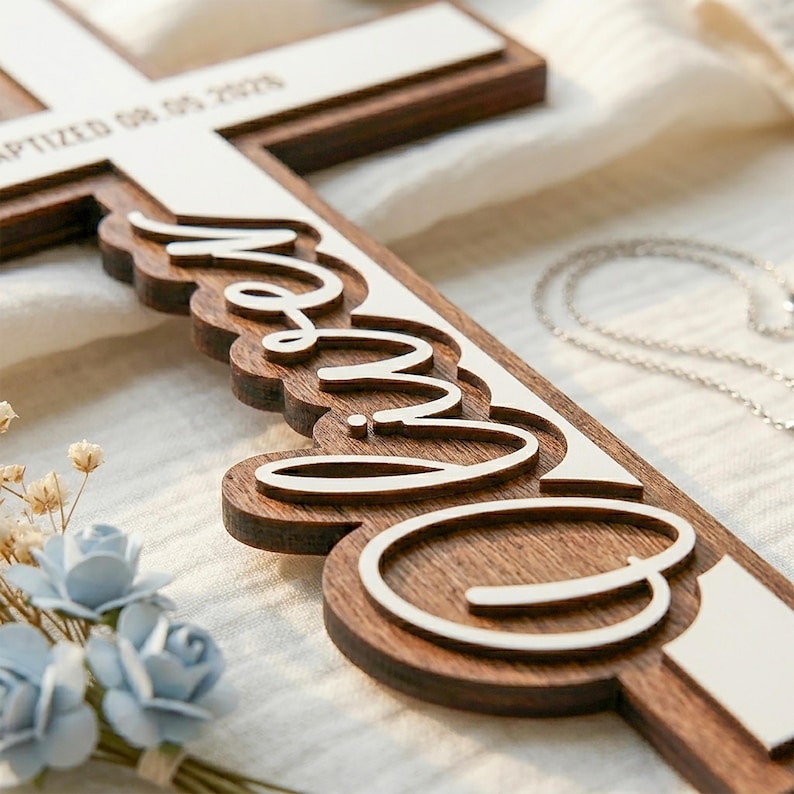 Personalized Wood Baptism Cross for Boy/girl, Christening Gift, Nursery ...