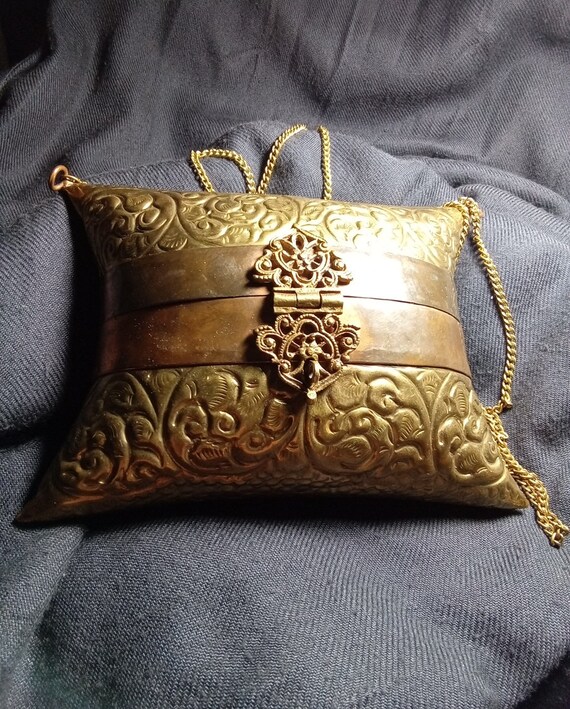 Vintage Brass Pillow Purse
