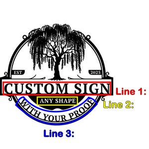 Custom Weeping Willow Metal Sign, Wall Art Decor, Personalized Date & Text Home Decor, Tree - Themed Wall Art , Wedding/Anniversary Gift image 4