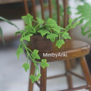 Miniatur Efeu Pflanze - Handgemachte lufttrocknende Ton Hedera Helix in Terrakotta Blumentopf