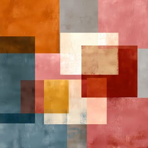 Abstract Geometric Shapes Set | Colour Field Wall Art | Modern Abstract Print | Pair of 2