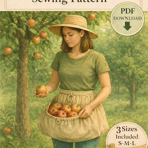 Harvest Apron Sewing Pattern – Beginner Friendly, Drawstring Pockets (PDF Pattern)