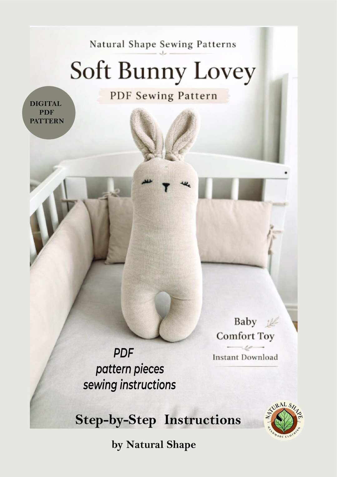 Soft Bunny Lovey Sewing Pattern, Baby Comfort Toy (PDF Download) - Etsy