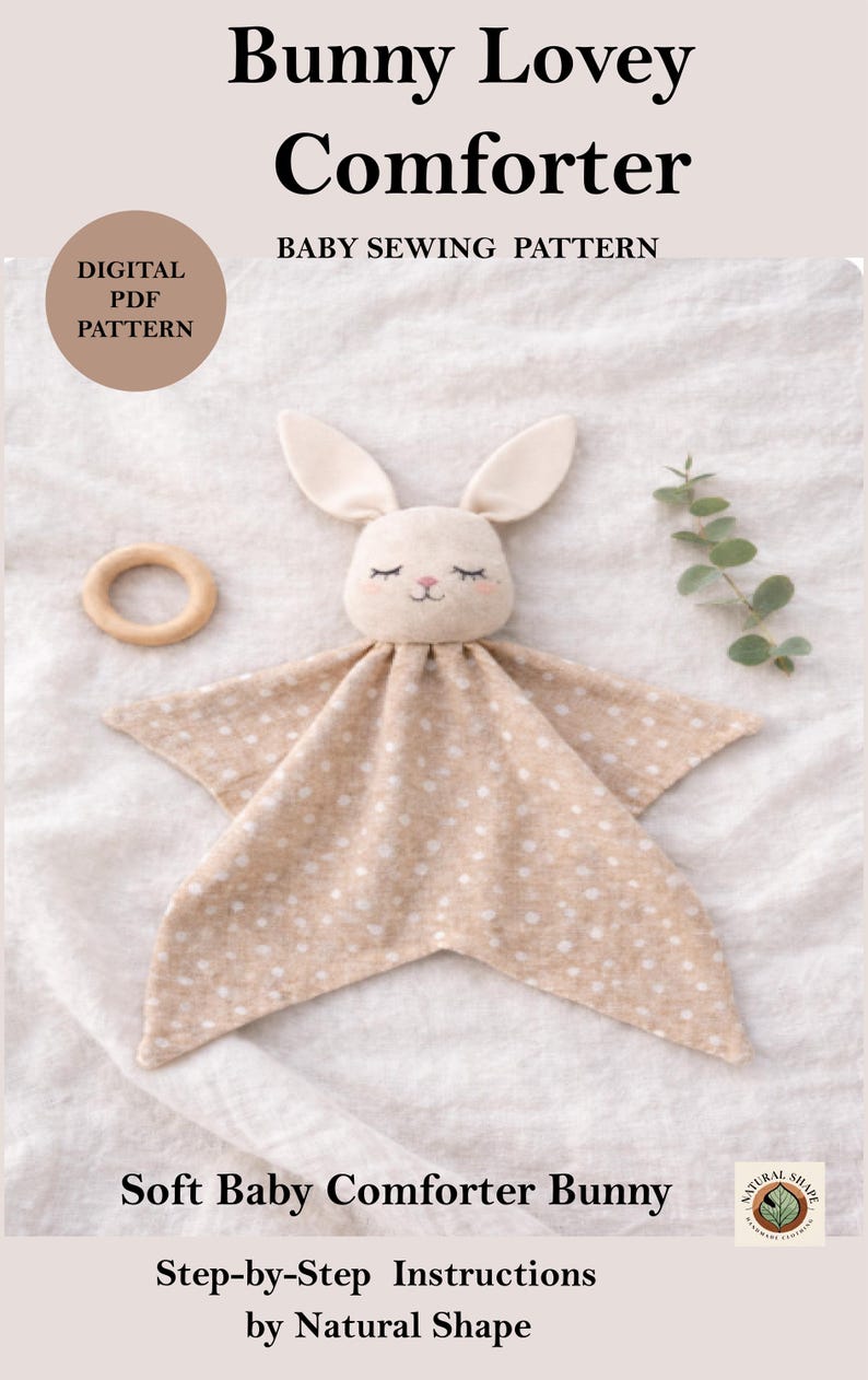 Bunny Lovey Comforter Sewing Pattern | Soft Muslin Baby Security ...