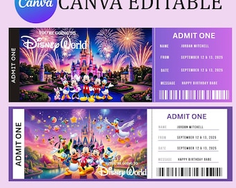 Entrada a Disneyland y Disneyworld | Entrada a Magic Park | Revelación de vacaciones familiares | Entrada para un viaje sorpresa | Regalo navideño personalizado