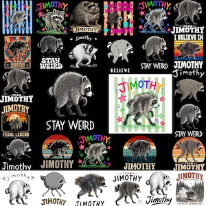 30+ Viral Seattle Raccoon Png Bundle, Jimothy Raccoon Png, Short King Jimothy Inspired, Cute Trash Panda Graphic, Famous Seattle Raccoon Png