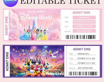 Entrada a Disneylán y Disneyworld | Entrada a Magic Park | Revelación de vacaciones familiares | Entrada para un viaje sorpresa | Regalo navideño personalizado