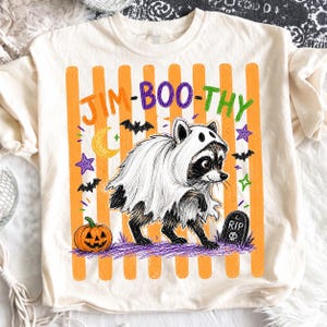 Halloween Jimothy Raccoon Jim-Boo-Thy PNG: Meme de fantasma panda de basura Halloween png Imágenes prediseñadas de temporada espeluznante Descarga digital