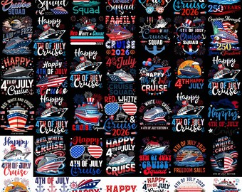 4th Of July Cruise PNG Bundle, Patriotic American Cruising Png, 4th of July Matching Cruise Family, 4th Of July Cruise Squad