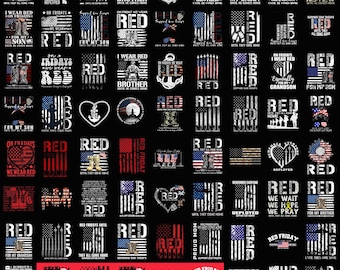 Paquete de PNG de Viernes Rojo, diseños de "Recuerda a todos los desplegados", PNG de camiseta de apoyo militar, gráficos de la bandera patriótica de EE. UU., descarga para sublimación.