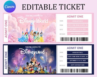 Entrada a Disneyland y Disneyworld | Entrada a Magic Park | Revelación de vacaciones familiares | Entrada para un viaje sorpresa | Regalo navideño personalizado