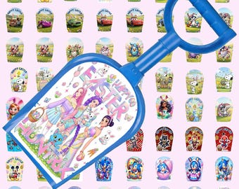 Pala de juguete de Pascua PNG Mega Bundle Personajes de dibujos animados Conejito Búsqueda de huevos Pala Envoltura Canasta de Pascua para niños DIY