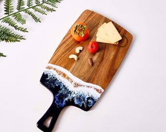 Personalized Charcuterie Board, Custom Cutting Board, Resin and Olive Wood Cheese Board, Kitchen and Dining, Epoxy Resin Art, New Home Gift