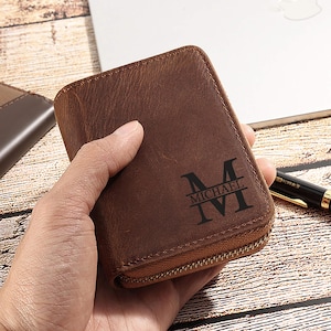 Porte-cartes en cuir fait main, Porte-cartes de crédit personnalisé, Porte-cartes pour homme, Porte-cartes en cuir, Porte-cartes fait main, Cadeau pour lui
