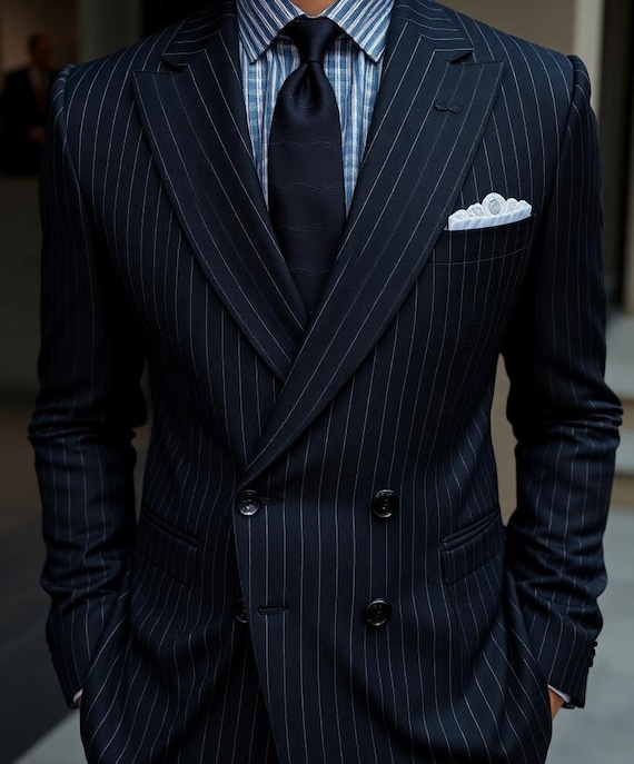 Traje negro para hombre Traje negro elegante Traje cruzado
