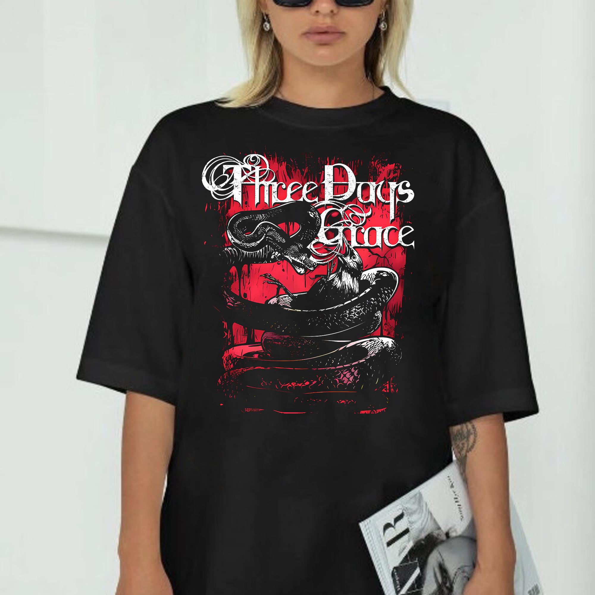 【THREETIMES】 Grace lettering tee Three Days Grace Graphic T-shirt, Men's and Women's Sizes