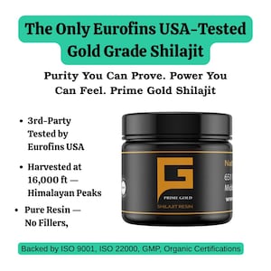 Prime Gold Shilajit Resin 40g | Pure Himalayan Shilajit | Organic Fulvic Acid Supplement | Energy Booster | Natural Detox Resin | USA Tested