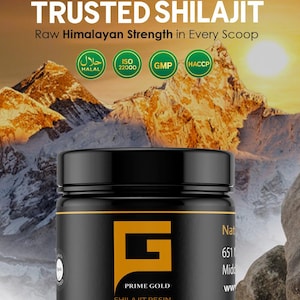 Prime Gold Shilajit Resin 20g | Pure Himalayan Shilajit | Organic Fulvic Acid Supplement | Energy Booster | Natural Detox Resin | USA Tested