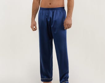 Silk Lounge Wear Pajama Pant For Men – Breathable Comfy Summer Sleepwear Pj Pants Trouser