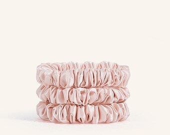 Mulberry Silk Scrunchie Set – Slim Hair Ties, Bridesmaid Gift