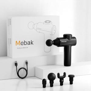 Pistola de masaje portátil / Masajeador de percusión silencioso con 4 cabezales / Herramienta de relajación manual para el cuidado personal y el bienestar diario