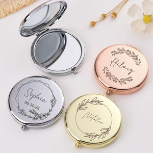 Personalized Compact Mirror,Gifts for Bridesmaid Proposal, Bridesmaid Proposal,Custom Gift for Women, Prom Gifts,Compact with Mirror