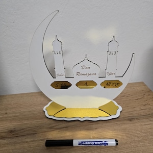 Ramadan Calendar,Personalized Ramadan Calendar, Mosque Islam,Name, Personalized Individual, Wood,Acrylic, Mubarak, Name, Gift,Gift