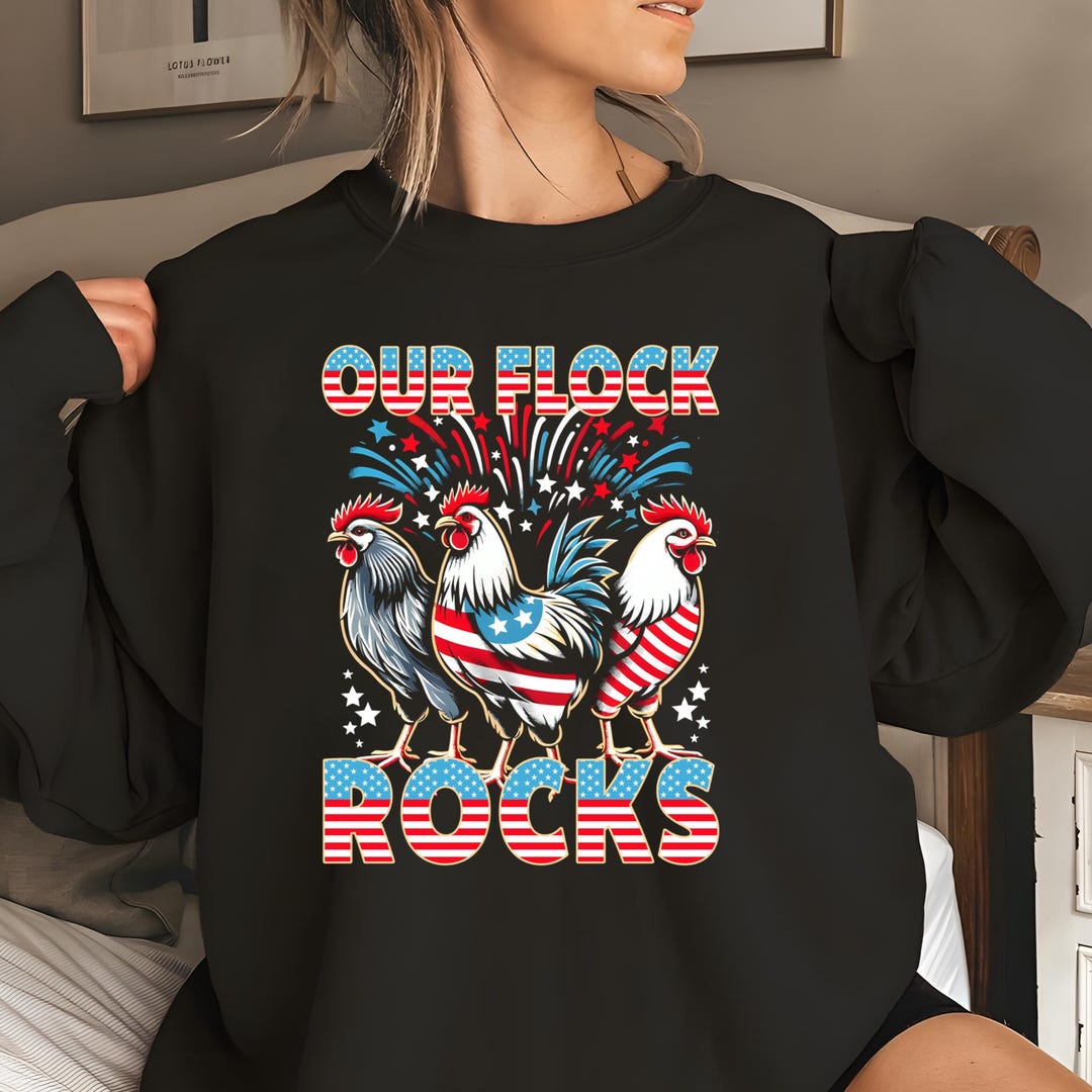 This Flock Rocks Our Flock Rocks PNG, Funny Chicken 4th of July Patriotic Clipart, USA ...