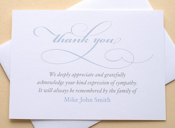 Elegant And Simple Thank You Sympathy Cards In English Or Etsy