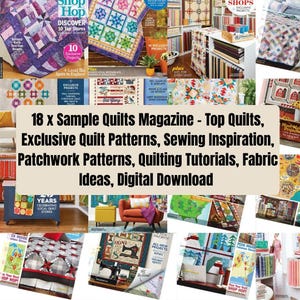 Quilt Patterns Magazine: 18 Sample Quilts, Sewing & Patchwork - PDF Download