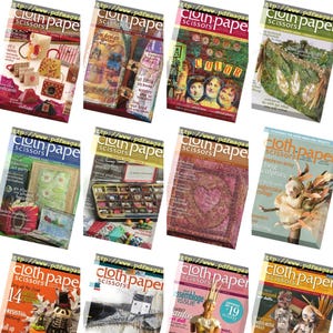 74 x Riviste di carta e forbici in tessuto, Idee per l'art journaling, Tecniche artistiche miste, Ispirazione per collage, Guida creativa, Download digitale