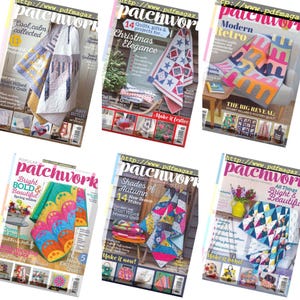 10 x Vintage Patchwork Magazine – Quilting Patterns, Projects & Inspiration for Fabric Lovers, Patchwork Designs, Quilting, Digital Download
