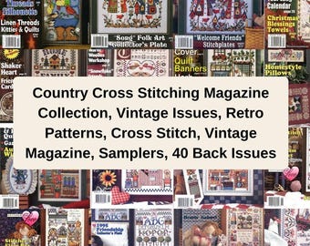 Colección de revistas Vintage Cross Stitch: 40 ejemplares clásicos de Country (Descarga PDF)