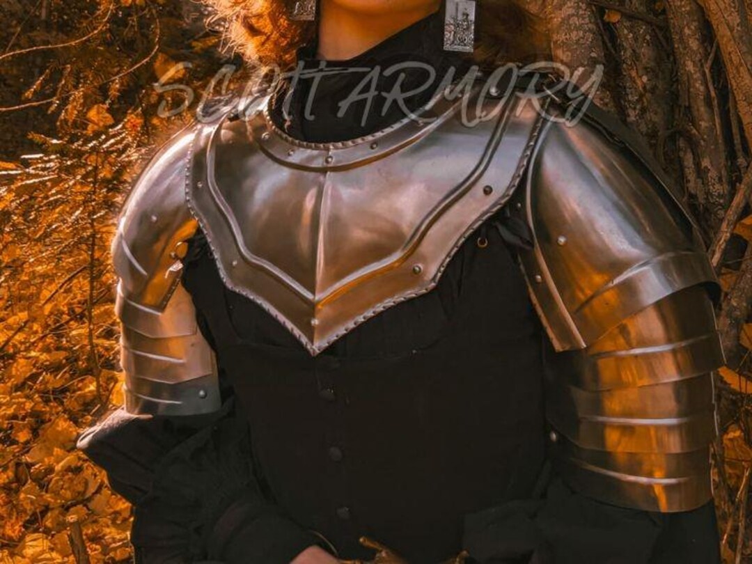 Medieval Knight Female Pauldron & Gorget/warrior Queen Shoulder Armor ...