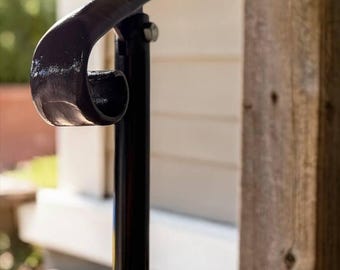 Barandilla rústica forjada para escaleras, barandilla de hierro estilo granja, barandilla de metal estilo madera, barandilla para porche exterior.