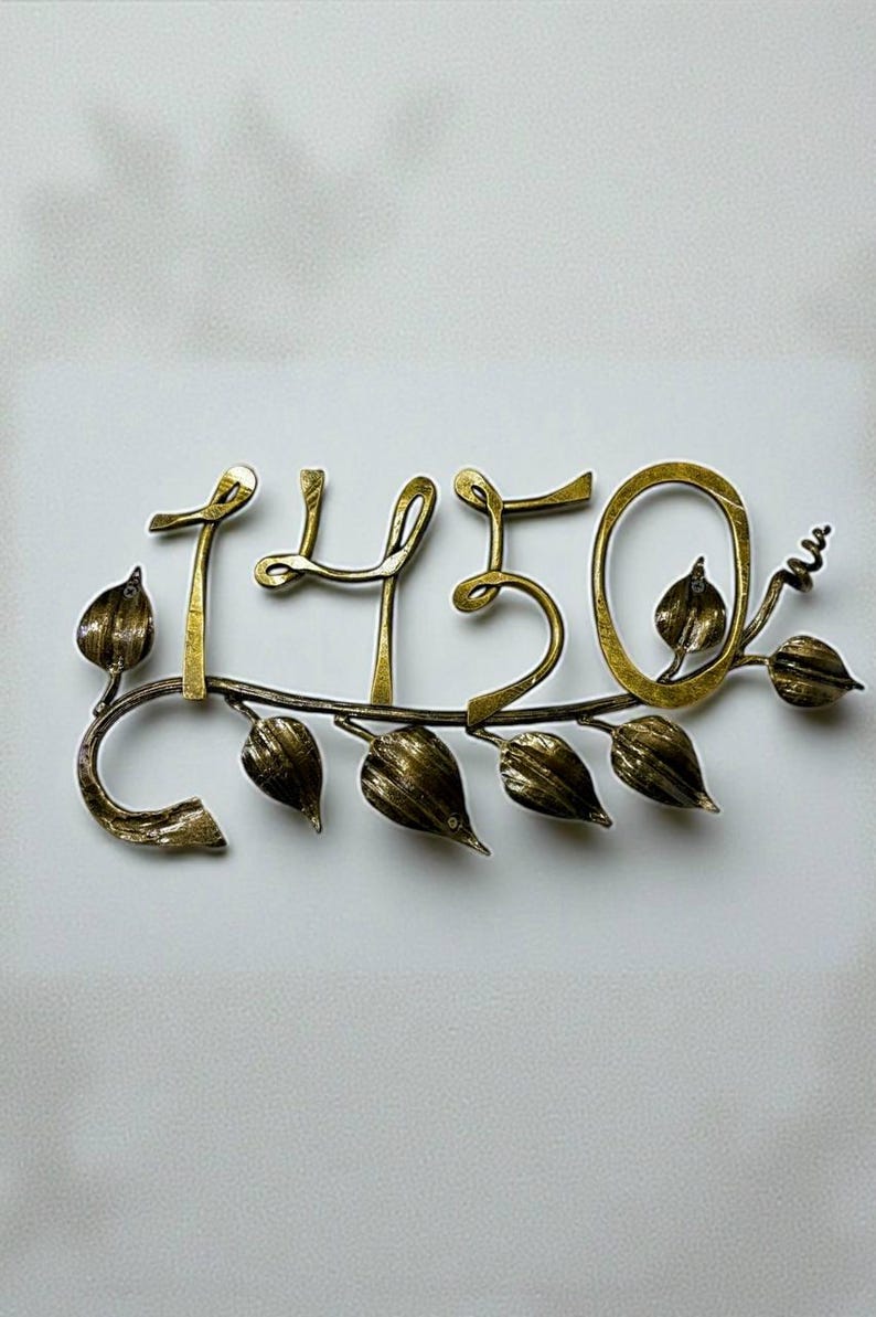 Address/number Decoration Custom House Numbers, Floral Front Door Stickers, Handmade Metal ...