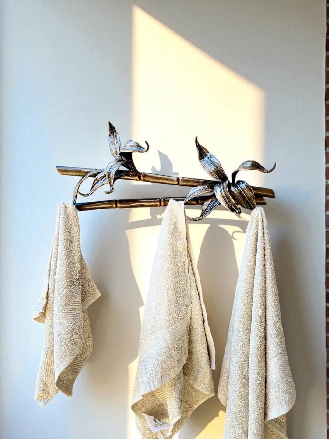 Large Iron Wall Rack, Metal Leaf Hanger, Inspired by Nature, Handmade ...