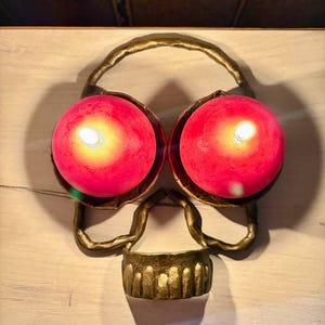 Skull candle holder, gothic Halloween decor, fall themed decor, unique Halloween gift, horror house decor, gothic wall lamp