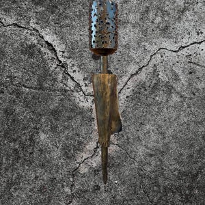 Hand-Forged Wrought Iron Wall Sconce: Medieval Rustic Lighting (70 cm)