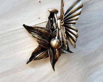 Batacchio a farfalla per porta, batacchio in metallo forgiato a mano per porta d'ingresso, ferramenta per porta in bronzo anticato pesante, idea regalo unica, acciaio massiccio