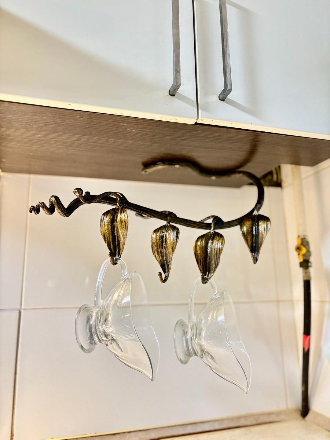 Hand-forged Iron Mug Rack: Wall-mounted Coffee Cup Hanger - Etsy