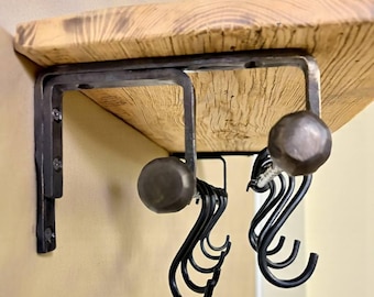 Keukenrek van gesmeed staal - Duurzaam pannenrek, gietijzeren opslag (16-100 inch), opberger keukengerei, Moederdagcadeau