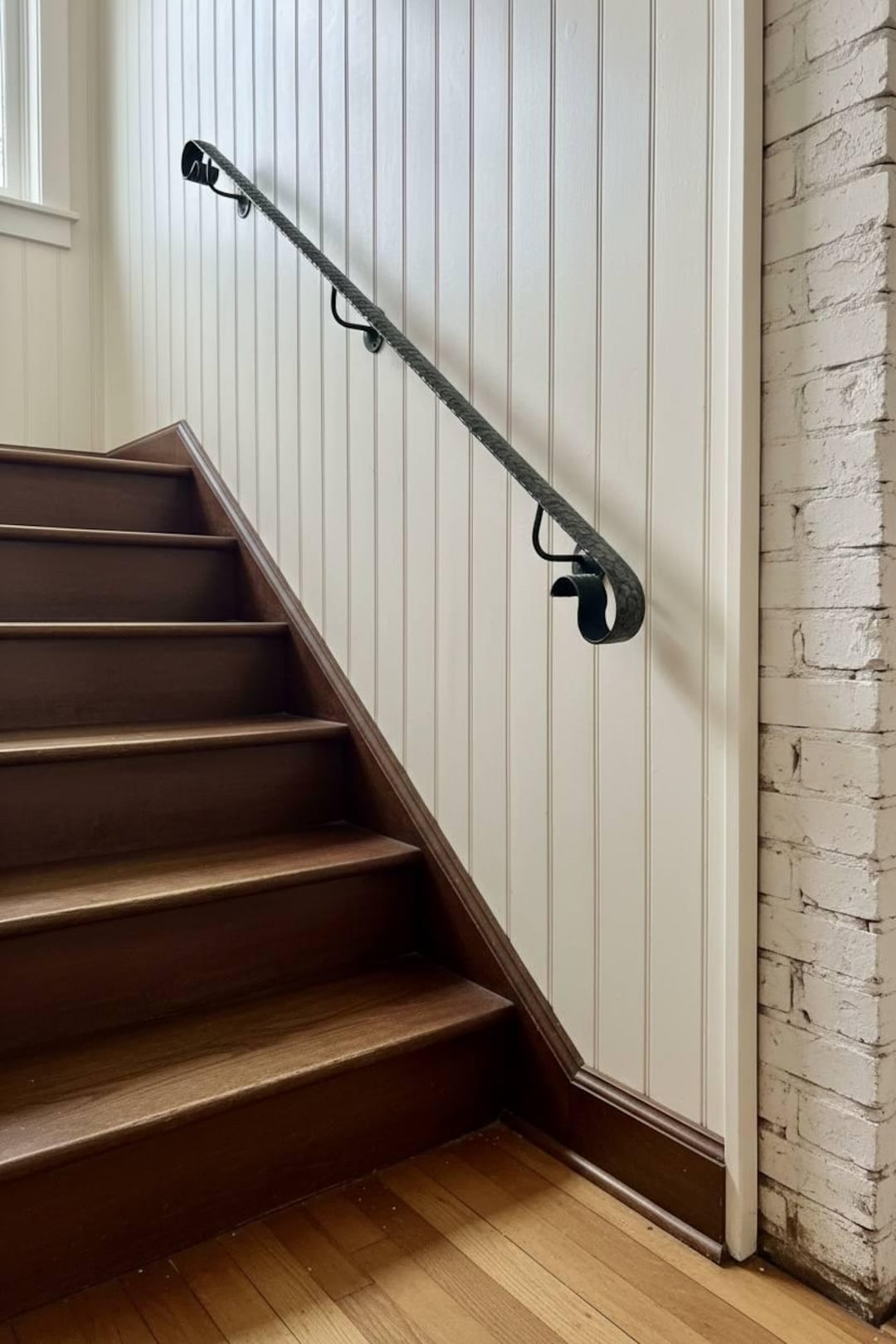 Negative Texture Hand Rails Modern Wrought Steel Handrails – Minimalist Hammered Texture, Handrails ...