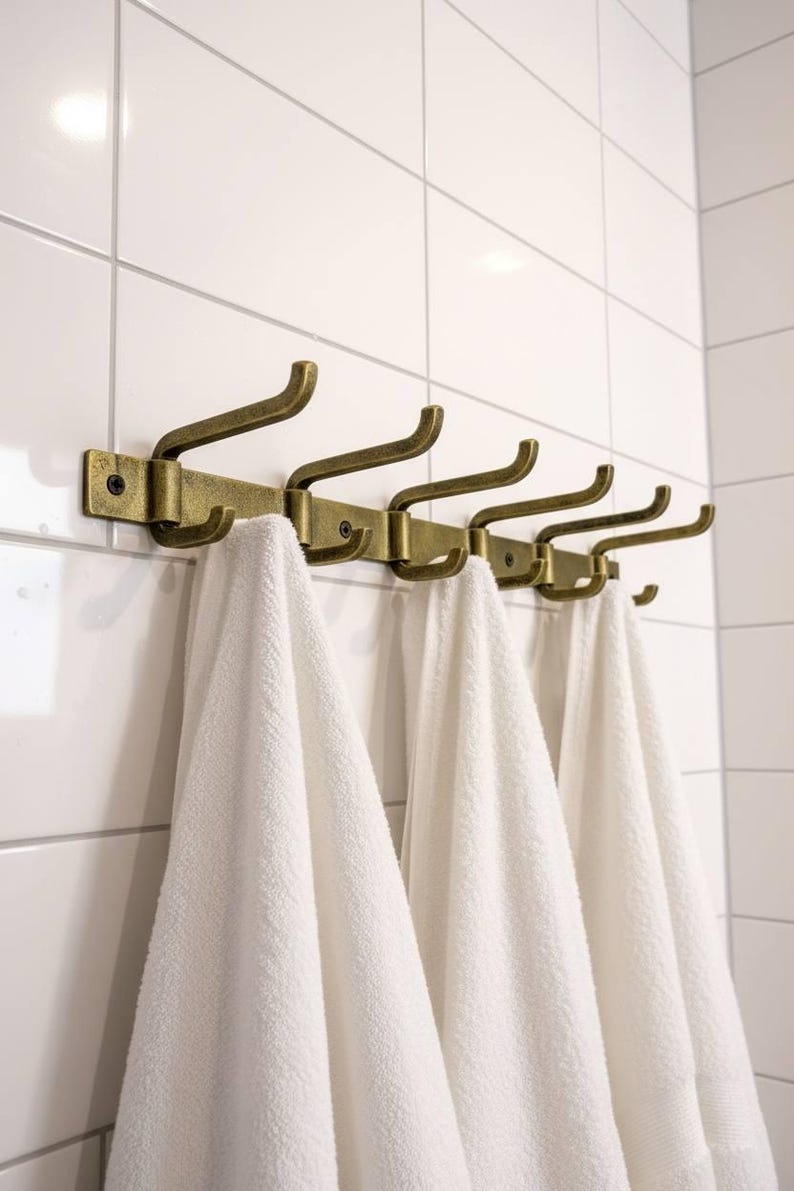 Heavy Duty Forged Wall Mounted Towel Rack – Handmade Steel Bathroom ...