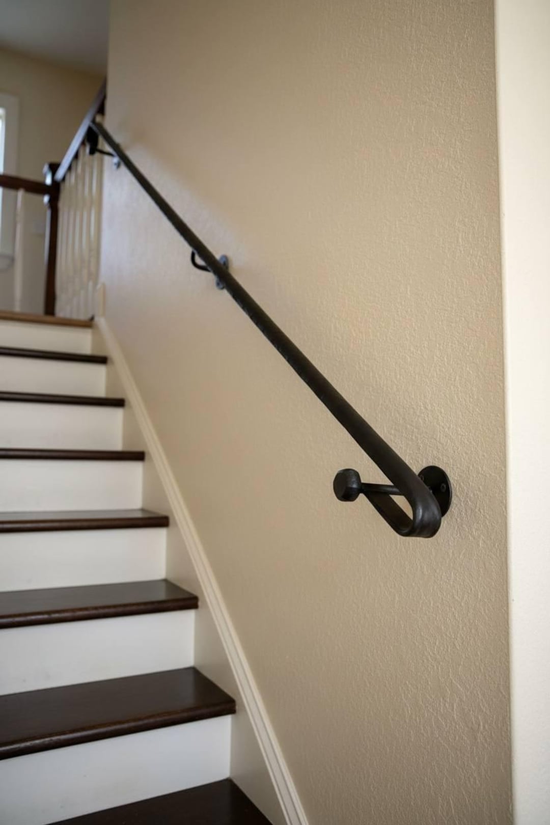 Orgainic Railing Organic Modern Handrail,japandi Stair Railing,warm Minimalist Metal ...