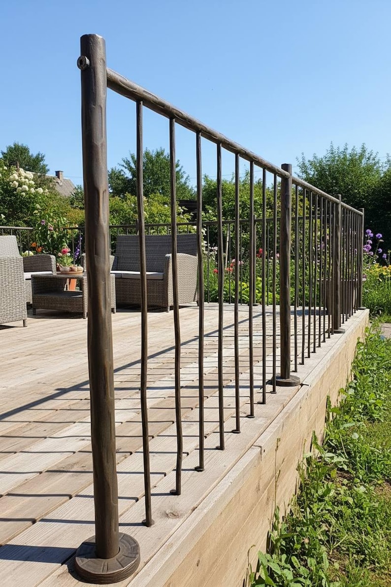Modular Railing Kits Modular Hand Forged Deck Railing Kit – Easy Install Outdoor Iron ...