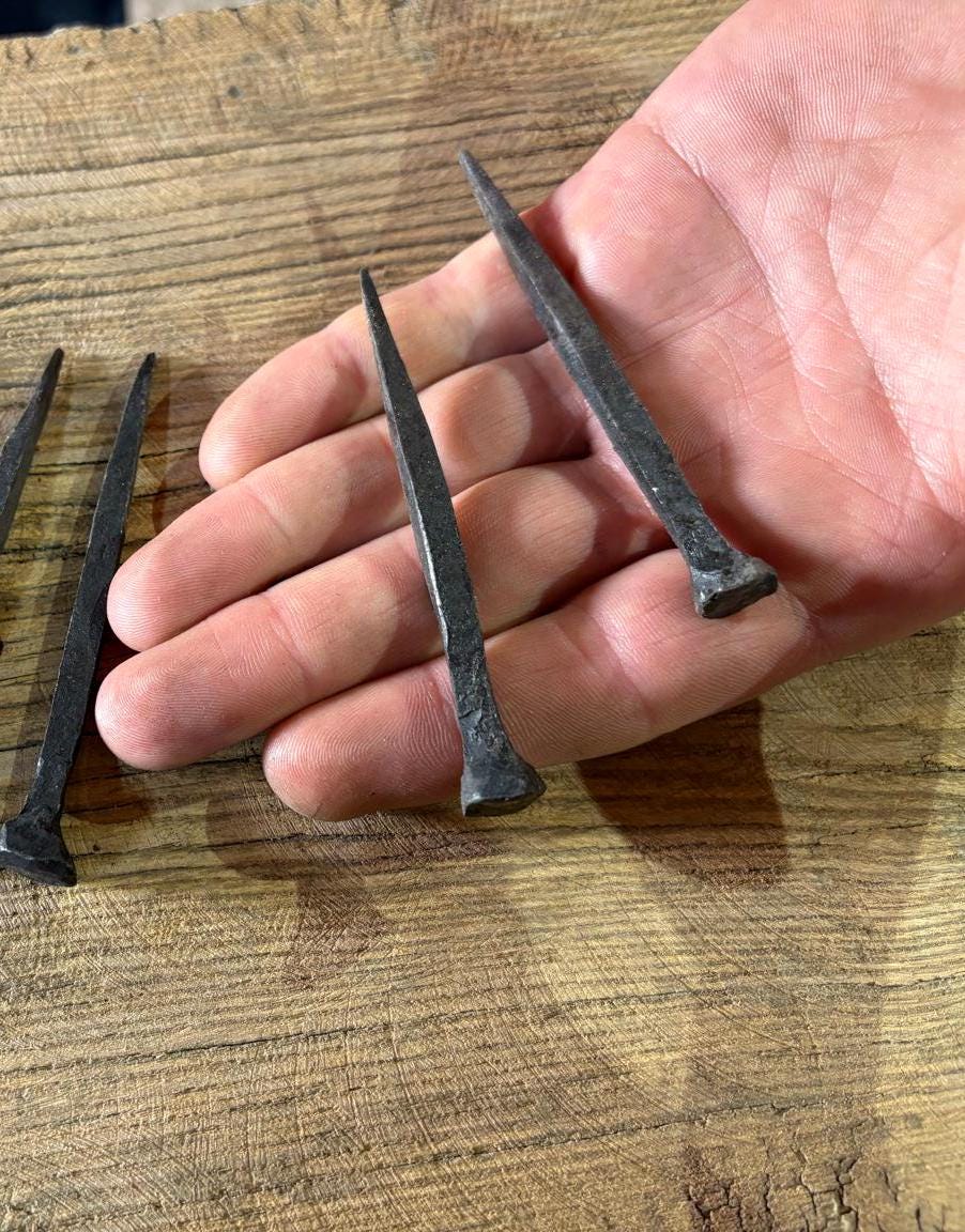 Set of 3 Hand-Forged Wall Hooks - Hardened Iron Hooks - Rustic Coat Hangers - Heavy Duty Key Hooks - Blacksmith Made - Industrial Loft Decor